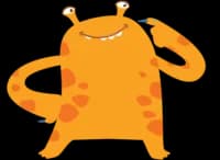happy orange creature