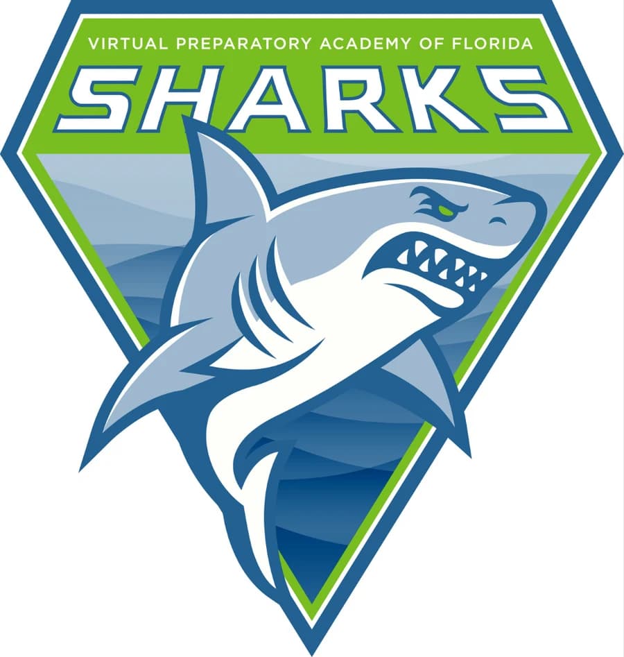 Virtual Preparatory Academy of Florida Sharks mascot logo